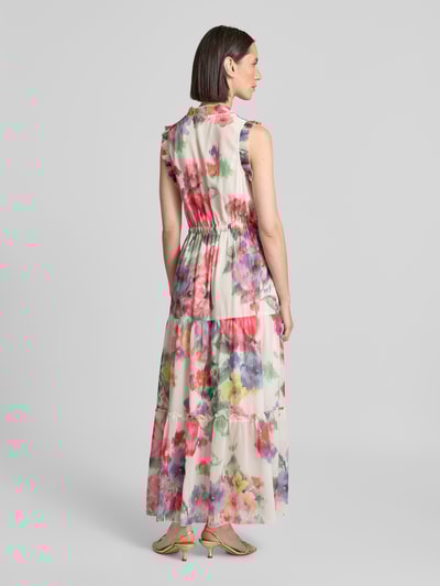 Oui Maxikleid im Stufen-Look Pink 5