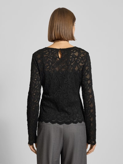 Pieces Regular fit blousetop van transparant kant, model 'JOHANNE'  - 5