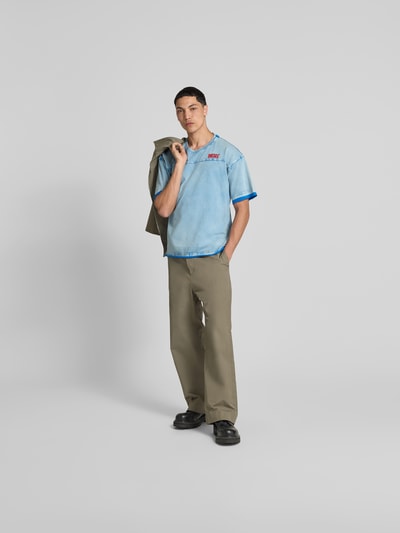 Diesel Relaxed Fit T-Shirt in Denim-Optik Jeansblau 1
