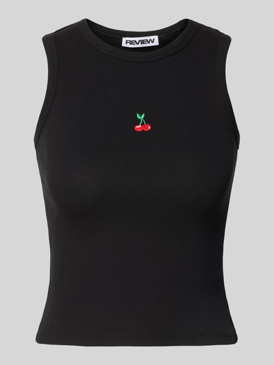 Review Tanktop mit Motiv-Stitchings Black 2