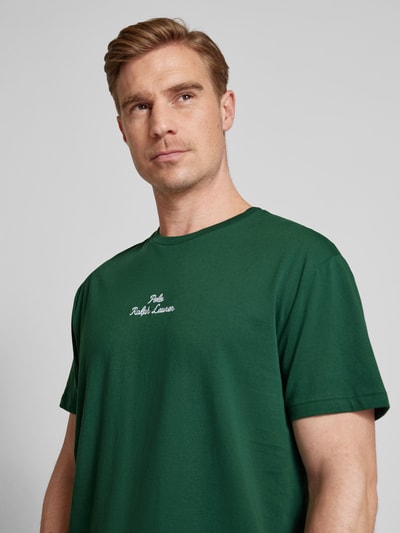 Polo Ralph Lauren Regular fit T-shirt met labelstitching Flessengroen - 3