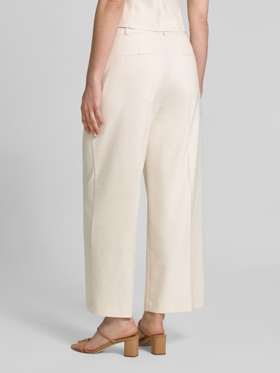 comma Straight leg pantalon met bandplooien Zand - 5