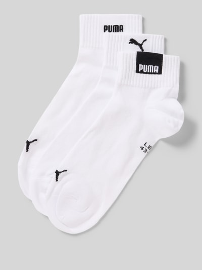 Produktfoto, Socken mit elastischem Rippenbündchen im 3er-Pack von PUMA, biały bawełniany miks z logo, elastyczny ściągacz, dopasowany krój
