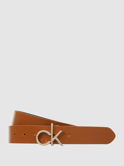 CK Calvin Klein Leder-Gürtel mit Logo-Schließe Cognac 1