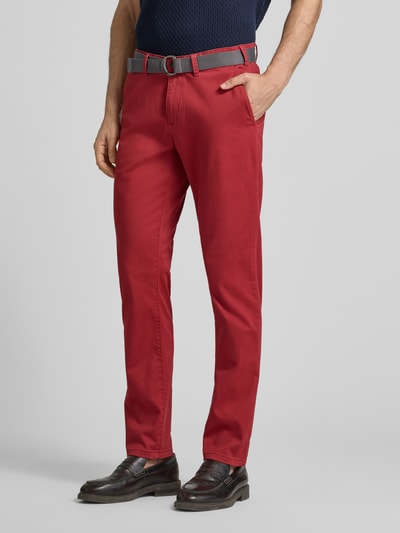 MCNEAL Slim Fit Chino mit Gürtel Rot 4