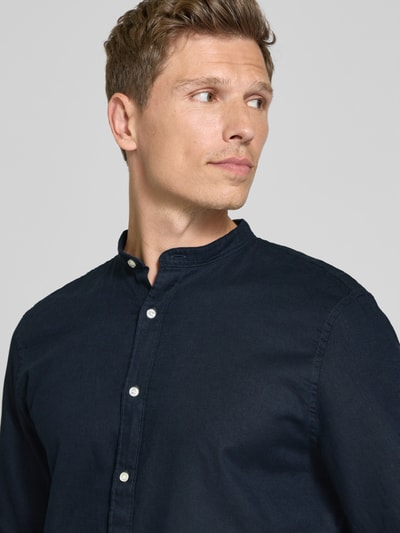 MCNEAL Regular Fit Freizeithemd mit Stehkragen Dunkelblau 3