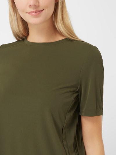 MaxMara Leisure Blusenshirt mit Plisseefalten Modell 'Fatuo'   Oliv 3