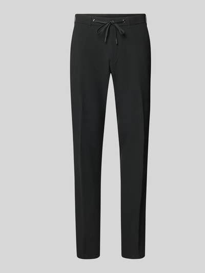 Produktfoto, Slim Fit Hose mit Tunnelzug von DIGEL, czarna, materiał mieszany z wełną, krój slim fit, kieszenie ukośne, szerokość w rozmiarze 50: 45 cm, długość nogawki w rozmiarze 50: 82 cm