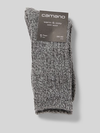 camano Socken mit geripptem Abschluss Anthrazit Melange 3