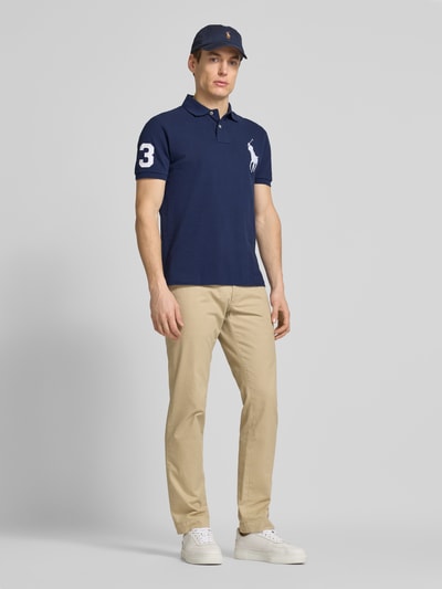 Polo Ralph Lauren Custom Slim Fit Poloshirt mit Logo-Stitching Marine 1