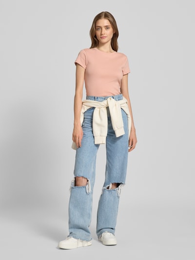 Review T-shirt z okrągłym dekoltem Brudnoróżowy 1