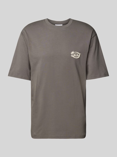 REVIEW T-Shirt mit Label-Detail Dunkelgrau 2