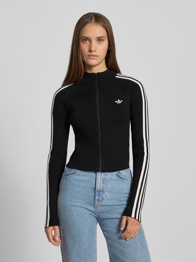 adidas Originals Kurtka z dzianiny o kroju slim fit z wyhaftowanym logo Czarny 4