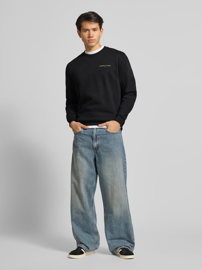 Tommy Jeans Regular fit sweatshirt van katoenmix Zwart - 1