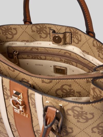 Guess Satchel bag met labeldetail, model 'ERENIA' Lichtbruin - 5
