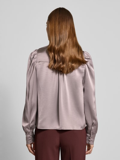 Neo Noir Bluzka z dekoltem w serek model ‘Rosslyn’ Szarobrązowy 5