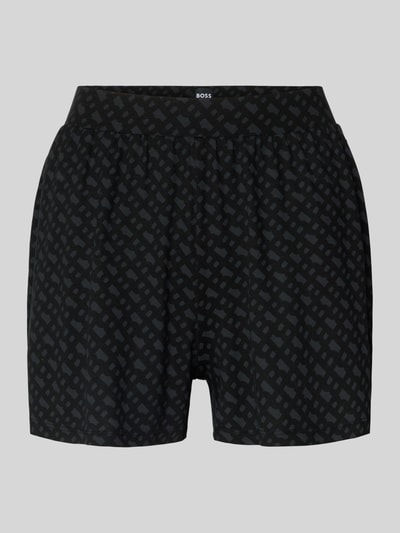 BOSS Szorty piżamowe z mieszanki wiskozy w kroju regular fit model 'B LOGO SHORTS' BLACK 1