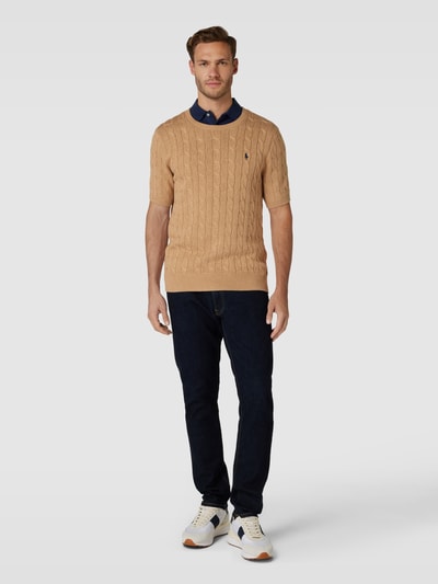 Polo Ralph Lauren Strickshirt mit Zopfmuster Camel 1