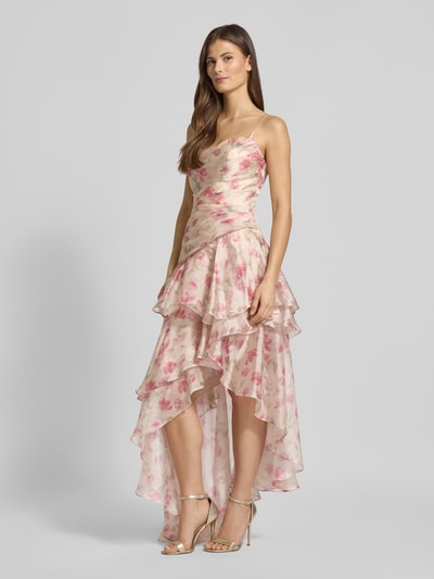 LUXUAR FASHION Avondjurk met all-over bloemenmotief Lichtroze - 1