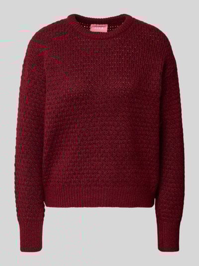 JJXX Strickpullover mit gerippten Abschlüssen Modell 'MILLY' Bordeaux 2