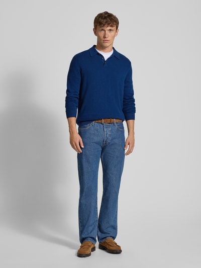 Christian Berg Men Gebreide pullover van puur kasjmier Marineblauw gemêleerd - 1