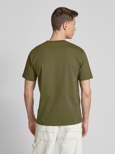 Marc O'Polo T-shirt met labelprint Olijfgroen - 5