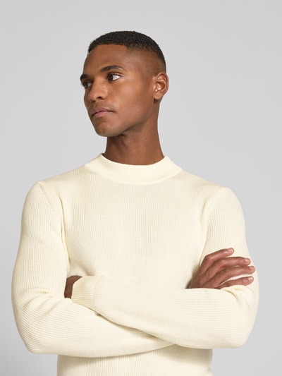 JOOP! Collection Strickpullover mit gerippten Abschlüssen Modell 'Donteo' Beige 3