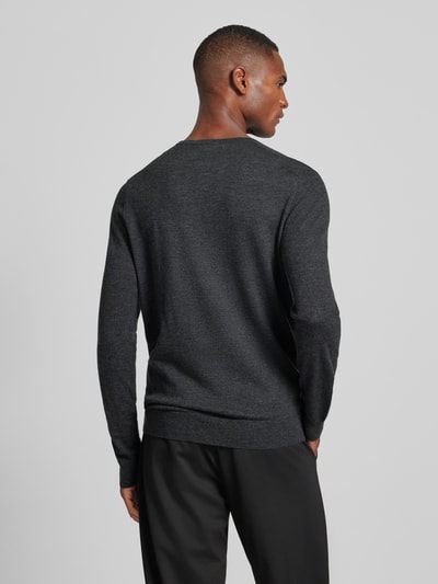 OLYMP Level Five Slim fit gebreide pullover met ribboorden Antraciet - 5