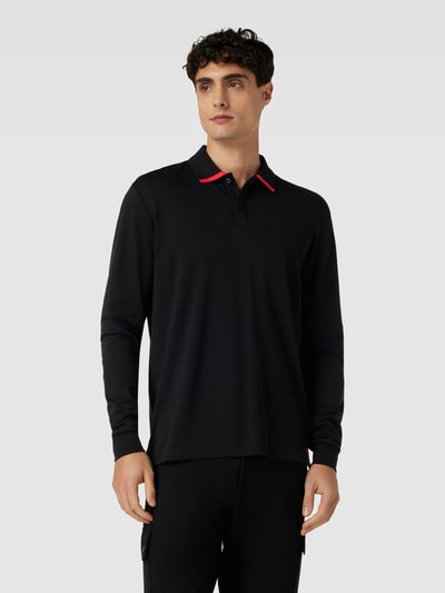 HUGO Poloshirt met lange mouwen, model 'Dalomo' Zwart - 4