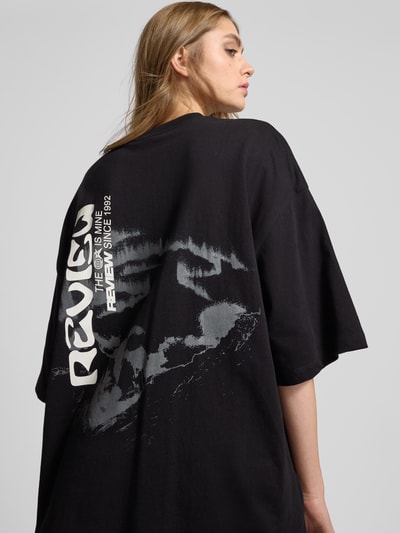 Review Oversized T-Shirt mit Label-Print Black 3