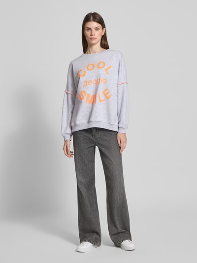 miss goodlife Oversized sweatshirt met statementprint Lichtgrijs gemêleerd - 1