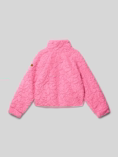 Roxy Fleecejack met opstaande kraag, model 'BLURRY CLOUD' Felroze - 3