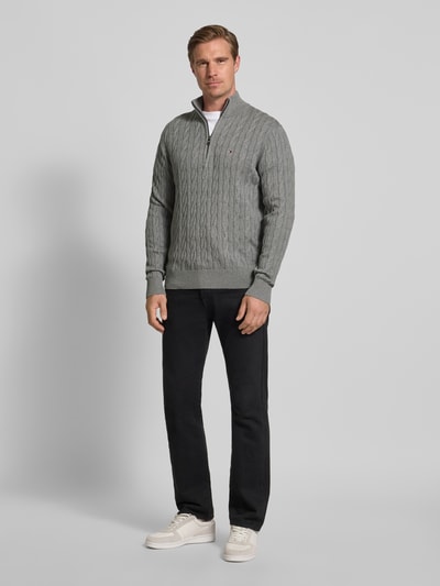 Tommy Hilfiger Regular fit schipperstrui van puur katoen Lichtgrijs - 1