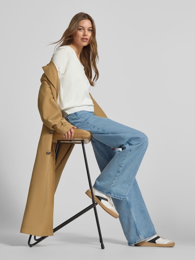 FREE/QUENT Strickshirt mit V-Ausschnitt Modell 'Katie' Offwhite 3