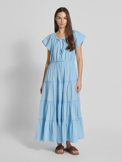 Scotch & Soda Długa sukienka z efektem stopniowania i wiązaniem Jasnoniebieski 4