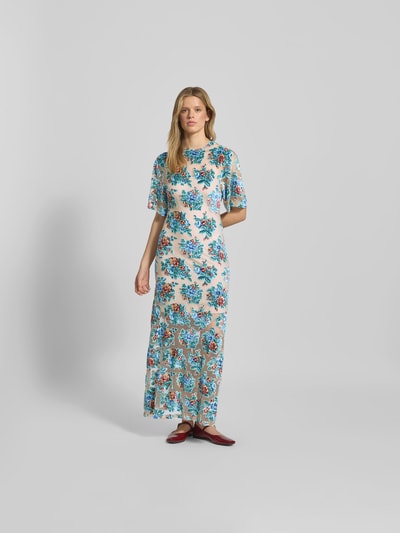 Rabanne Maxikleid mit Rundhalsausschnitt Beige 4