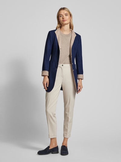 WHITE LABEL Linnen blazer met siernaden Marineblauw - 1