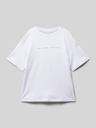 Jack & Jones T-shirt met labelprint, model 'ESTAR' Wit - 1