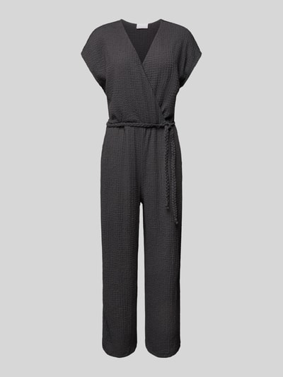 Jake*s Collection Jumpsuit mit Strukturmuster Dunkelgrau 2