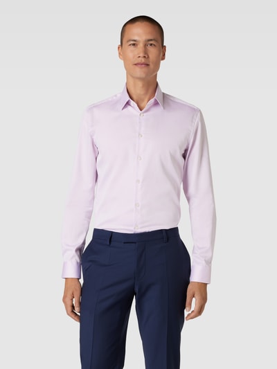 Jake*s Slim fit zakelijk overhemd met knoopsluiting Lavendel - 4