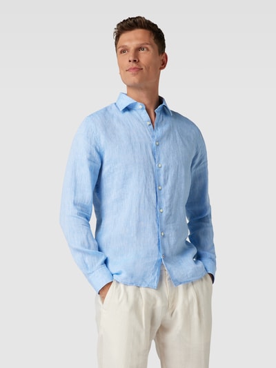 CINQUE Leinenhemd mit Kentkragen Modell 'Steven' Bleu 4