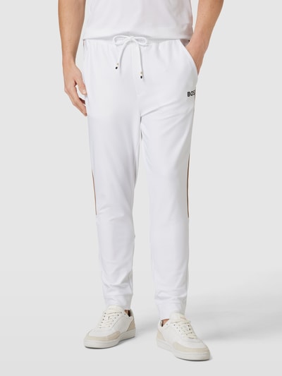 BOSS Green Sweatpants met elastische band, model ‘Hicon’ Wit - 4