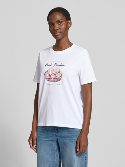 s.Oliver RED LABEL regular fit T-shirt van puur katoen Wit - 4