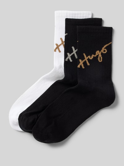 HUGO Socken mit Label-Detail im 3er-Pack Black 1