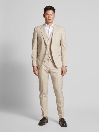 Strellson Slim Fit Anzugweste mit Knopfleiste Beige 1