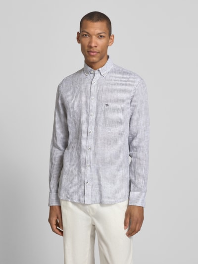 Fynch-Hatton Slim Fit Leinenhemd mit Button-Down-Kragen Oliv 4