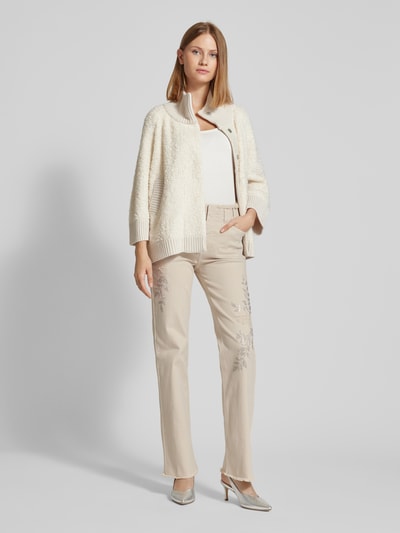 monari Straight Leg Jeans mit Paillettenbesatz Sand 1