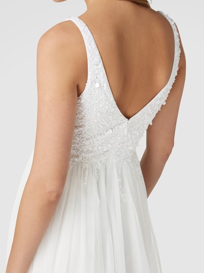 Lace & Beads Abendkleid mit Zierbesatz Weiss 6