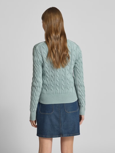 Polo Ralph Lauren Cardigan mit Zopfmuster Hellblau 5