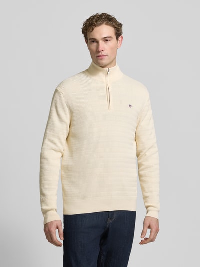 GANT Strickpullover mit Stehkragen Offwhite 4